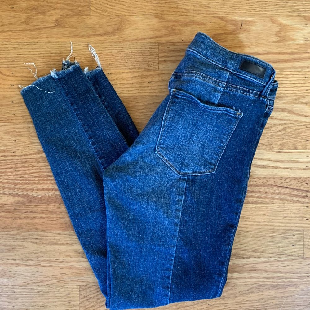 Abercrombie & Fitch Harper Frayed, Two-Toned Jeans
